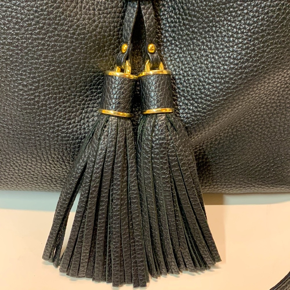 Michael Kors Black Leather Satchel with long strap - Picture 8 of 15